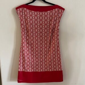 Patrizia Pepe Red Sheath Mini Dress Sleeveless Bateau size 44